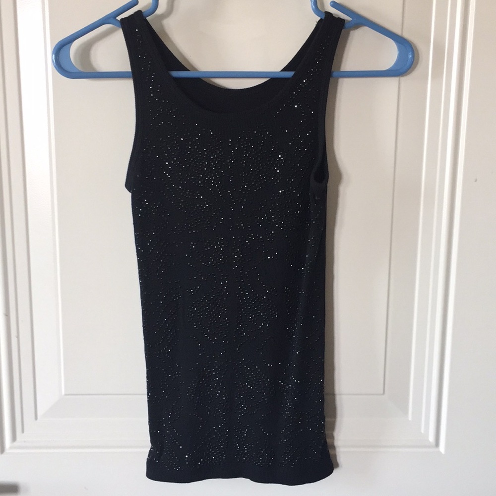 Black embellished tank